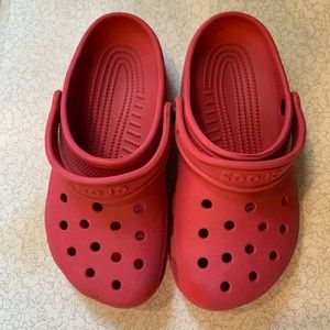 Red Crocs, size J3